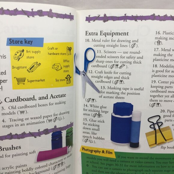 90s Arts And Crafts Skills Cartoons & Animation Painting Printing Model Workbook - Picture 3 of 7
